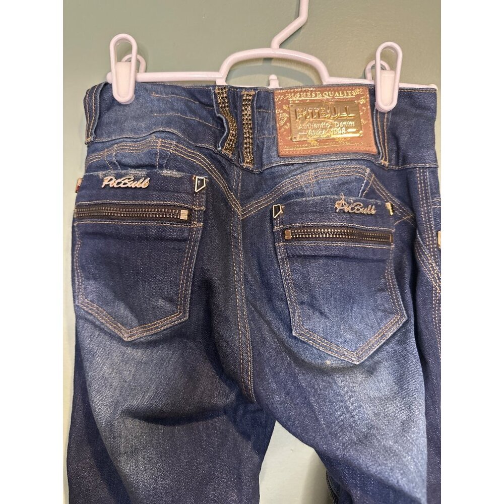 Pit Bull Jeans Women’s Studded Denim Y2K Grunge Streetwear US 0 / BR 34 - Picture 7 of 8